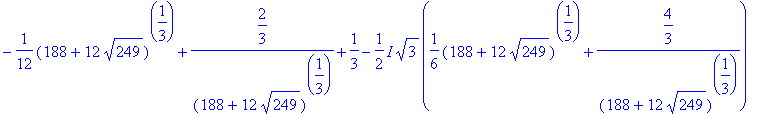 p := 1/6*(188+12*sqrt(249))^(1/3)-4/3*1/((188+12*sq...