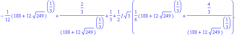 p := 1/6*(188+12*sqrt(249))^(1/3)-4/3*1/((188+12*sq...